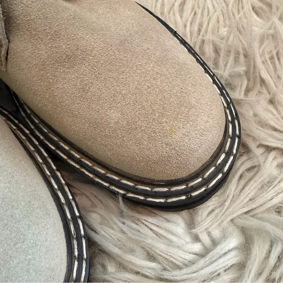 Proenza Schoulder Jordyn Lug Sole Cream Suede Leather Lace Up Boots - Picture 5 of 9